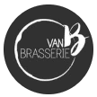 De nieuwe profielfoto van Brasserie van B: het logo in wit op een donkere cirkel.